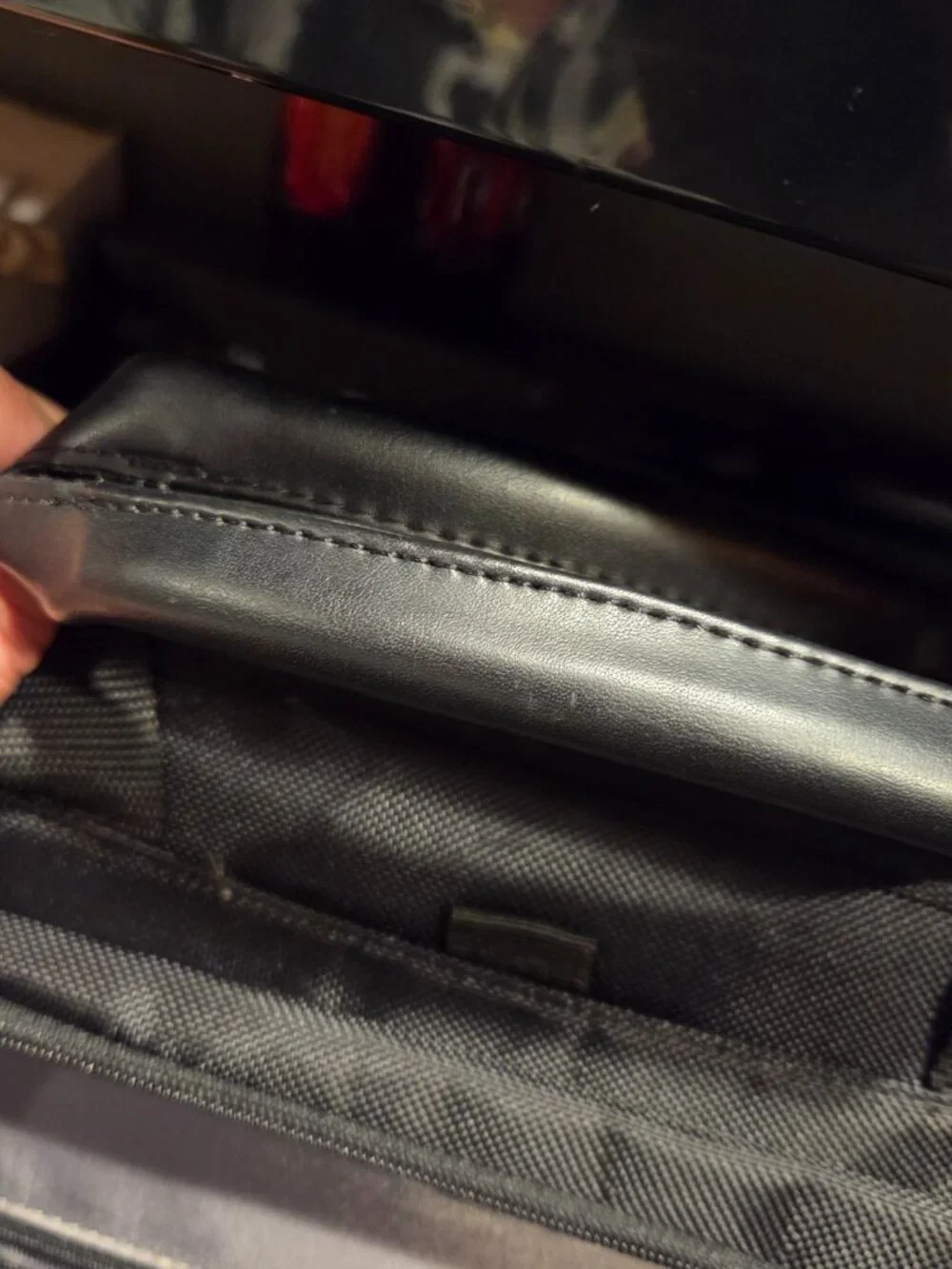 Lenovo ThinkPad 17” Large Laptop Black Carrying Case Bag W Strap Leather Handles